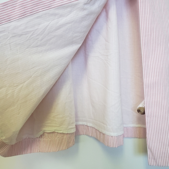 FANTASTIC Fawn L Midi Dress Striped Pink/White Button Up Cotton* - Picture 9 of 15
